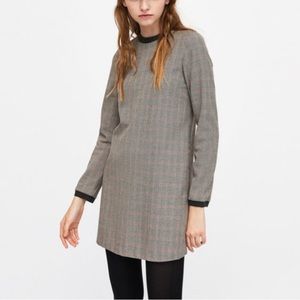 Zara check plaid mini dress